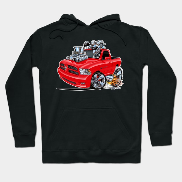 Dodge RAM Red Truck Hoodie by vincecrain